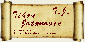 Tihon Jotanović vizit kartica